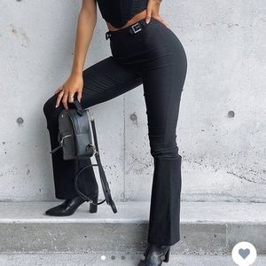 White Fox buckle flare pants size small